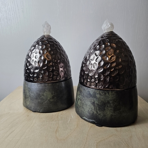 Cyan Designs Set of Two Aluminum & Iron Chestnut Containers - Picture 1 of 9